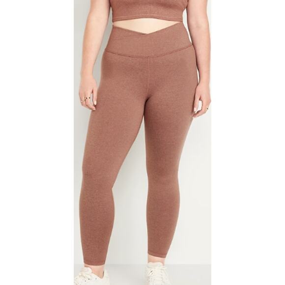 Old Navy Womens Extra High-Waisted Cloud Comfy 7/8 Ankle Leggings Warm Taupe XL - Picture 5 of 6